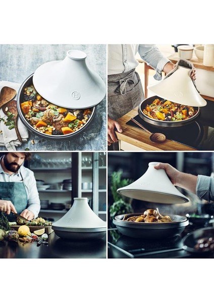 EH776632 Indiksiyon Uyumlu Tagıne 32 Cm. / 4 Lt. - Siyah / Beyaz fırsatları