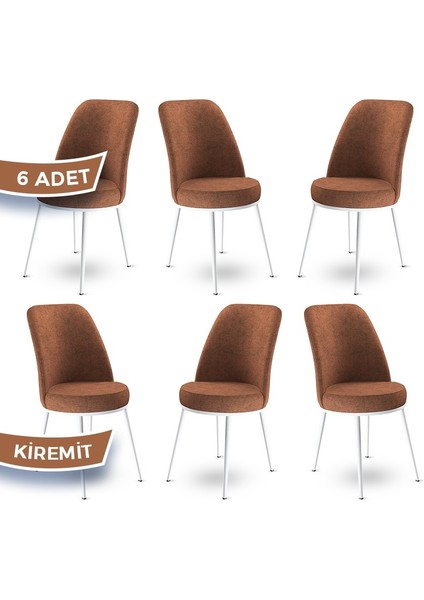 Concept Dexa Serisi Üst Kalite Mutfak Sandalyesi Metal Beyaz Iskeletli 6 Adet Sandalye