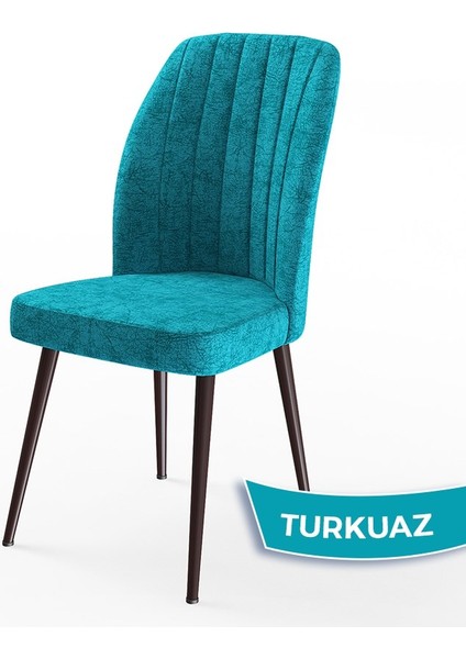 Concept Platinum Serisi Üst Kalite Mutfak Sandalyesi Metal Kahverengi Iskeletli 4 Adet Sandalye