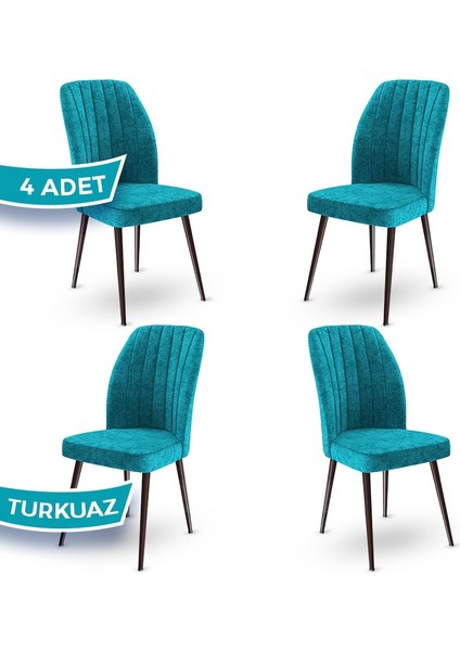 Concept Platinum Serisi Üst Kalite Mutfak Sandalyesi Metal Kahverengi Iskeletli 4 Adet Sandalye fiyatları