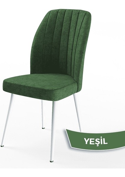 Concept Platinum Serisi Üst Kalite Mutfak Sandalyesi Metal Beyaz Iskeletli 6 Adet Sandalye