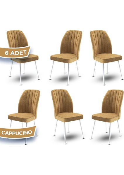 Concept Platinum Serisi Üst Kalite Mutfak Sandalyesi Metal Beyaz Iskeletli 6 Adet Sandalye fiyatları
