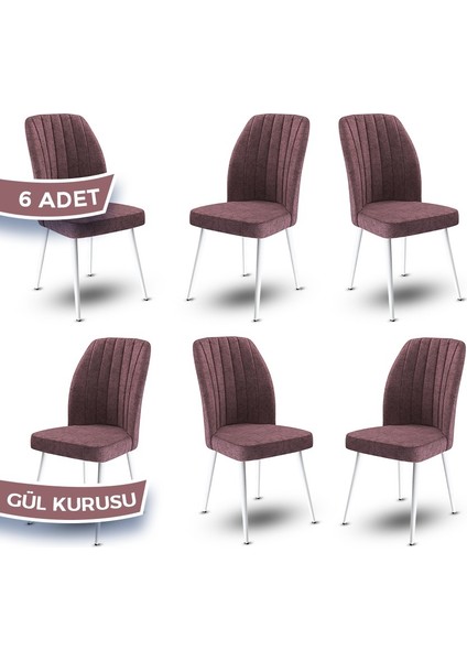 Concept Platinum Serisi Üst Kalite Mutfak Sandalyesi Metal Beyaz Iskeletli 6 Adet Sandalye fiyatları
