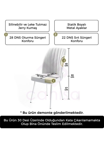 Concept Platinum Serisi Üst Kalite Mutfak Sandalyesi Metal Beyaz Iskeletli 6 Adet Sandalye modelleri