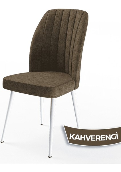 Concept Platinum Serisi Üst Kalite Mutfak Sandalyesi Metal Beyaz Iskeletli 6 Adet Sandalye