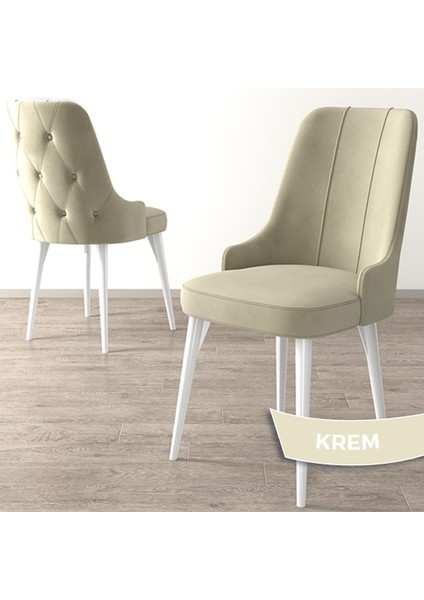 Concept Maya Serisi, Babyface Ithal Kumaş Sandalye Beyaz Gürgen Ayak 4 Adet