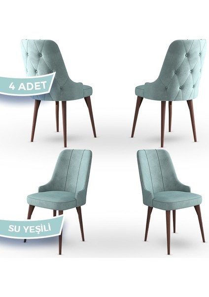 Concept Maya Serisi, Babyface Ithal Kumaş Sandalye Ceviz Gürgen Ayak 4 Adet Sandalye