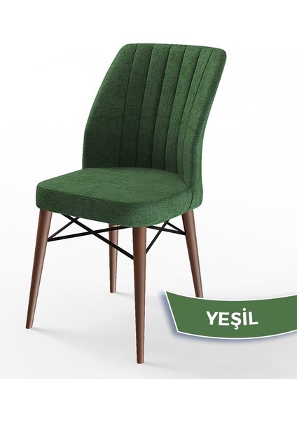 Concept Flex Serisi Üst Kalite Mutfak Sandalyesi Gürgen Ceviz Ahşap Ayak 6 Adet Sandalye