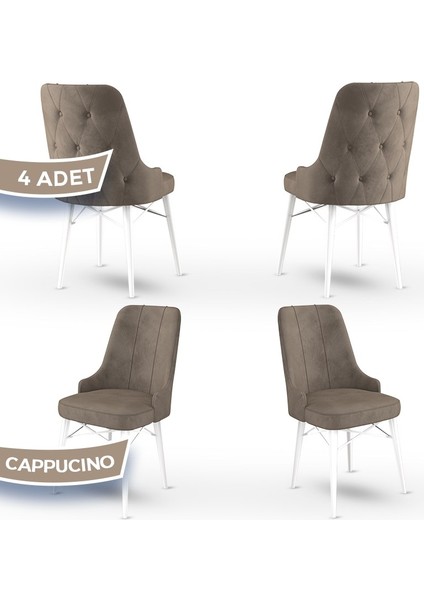 Concept Araz Serisi Babyface Ithal Kumaş Sandalye Beyaz Gürgen Ayak 4 Adet Sandalye