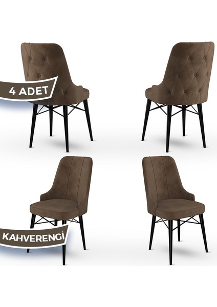 Concept Araz Serisi Babyface Ithal Kumaş Sandalye Siyah Gürgen Ayak 4 Adet Sandalye