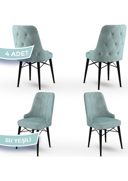 Concept Araz Serisi Babyface Ithal Kumaş Sandalye Siyah Gürgen Ayak 4 Adet Sandalye