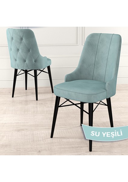 Concept Araz Serisi Babyface Ithal Kumaş Sandalye Siyah Gürgen Ayak 4 Adet Sandalye