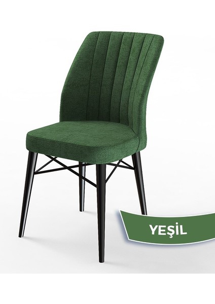 Concept Flex Serisi Üst Kalite Mutfak Sandalyesi Gürgen Siyah Ahşap Ayak 6 Adet Sandalye,