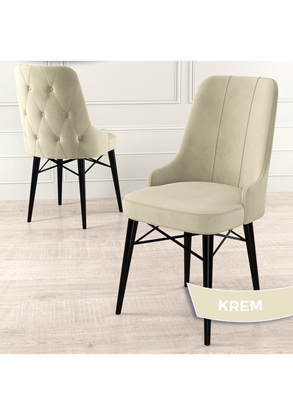 Concept Araz Serisi Babyface Ithal Kumaş Sandalye Siyah Gürgen Ayak 6 Adet Sandalye