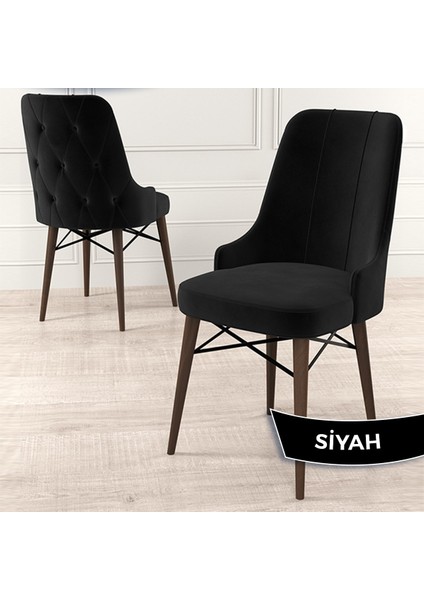Concept Araz Serisi Babyface Ithal Kumaş Sandalye Ceviz Gürgen Ayaklı 6 Adet Sandalye