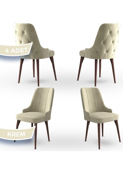 Concept Maya Serisi, Babyface Ithal Kumaş Sandalye Ceviz Gürgen Ayak 4 Adet Sandalye