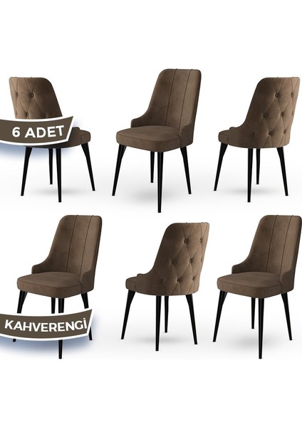 Concept Maya Serisi Babyface Ithal Kumaş Sandalye Siyah Gürgen Ayak 6 Adet Sandalye