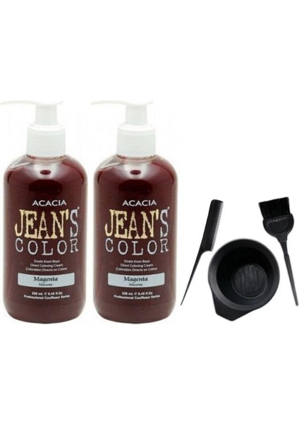 Saç Boyası Magenta 250 ml 2AD ve Fluweel Boya Kabı Seti
