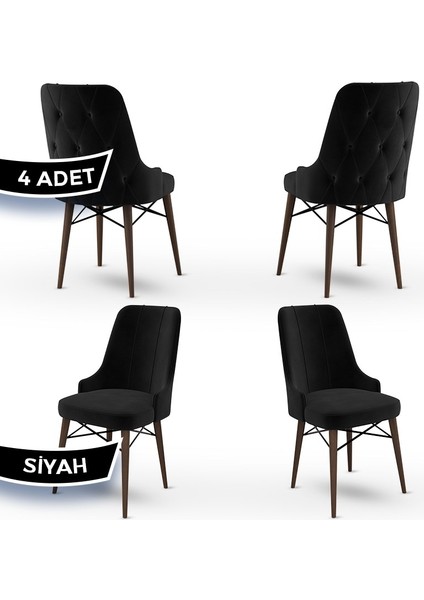 Concept Araz Serisi Babyface Ithal Kumaş Sandalye Ceviz Gürgen Ayaklı 4 Adet Sandalye