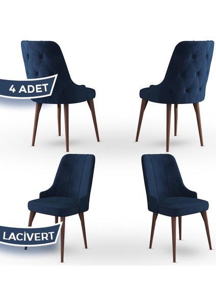 Concept Maya Serisi, Babyface Ithal Kumaş Sandalye Ceviz Gürgen Ayak 4 Adet Sandalye
