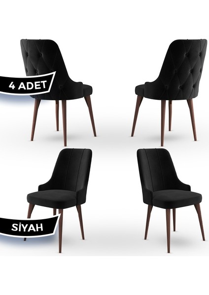 Concept Maya Serisi, Babyface Ithal Kumaş Sandalye Ceviz Gürgen Ayak 4 Adet Sandalye