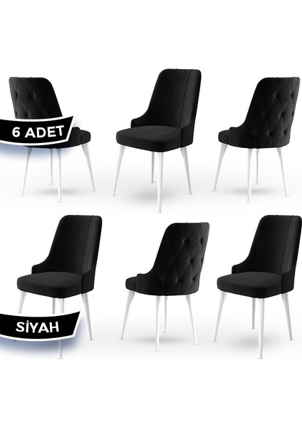 Concept Maya Serisi, Babyface Ithal Kumaş Sandalye Beyaz Gürgen Ayak 6 Adet