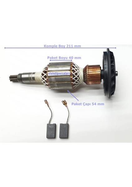 Tipi Gsh 11 E - 11 De Endüvi Rotor Kollektör ve Kömürü