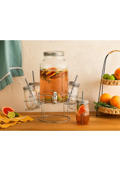 Carina Cam 5 Parça Meşrubatlık 5,5 L Silver