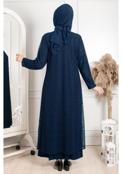 Kolye Detaylı Abiye Lacivert MDA2220 fırsatları