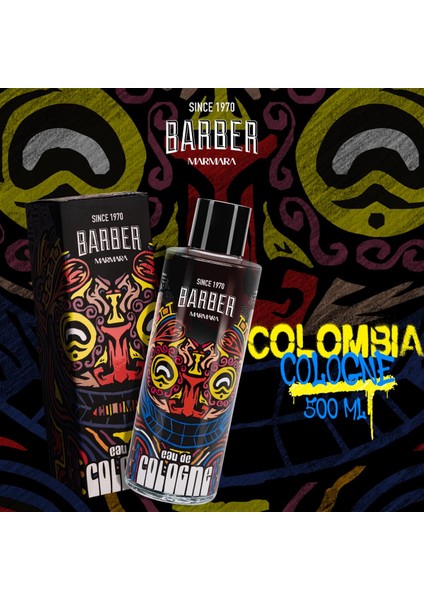 Barber Marmara COLOMBIA EDC Premium Kolonya Cam Şişe 500 ml