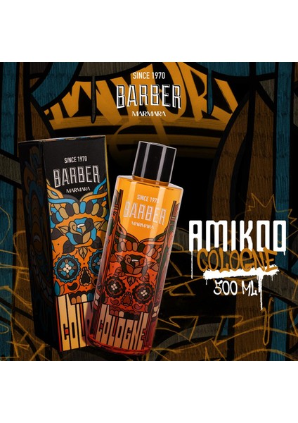 Barber Marmara AMIKOO EDC Premium Kolonya Cam Şişe 500 ml