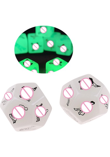 4pcs Aydınlık Gece Ön Sevişme Zar D12 Lisans Aşıkları Yaramaz Oyuncaklar (Yurt Dışından)