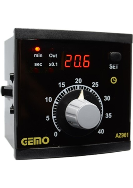AZ961-230VAC Analog Set'li Temel Fonksiyonlu Zaman Rölesi