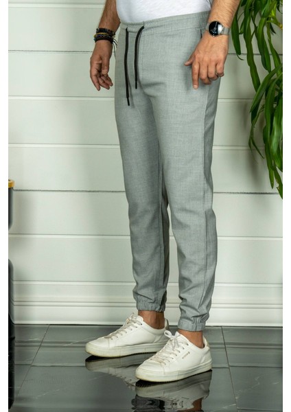 Erkek Gri Relaxed Fit Jogger Pantolon