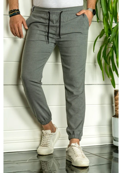 Erkek Füme Relaxed Fit Jogger Pantolon