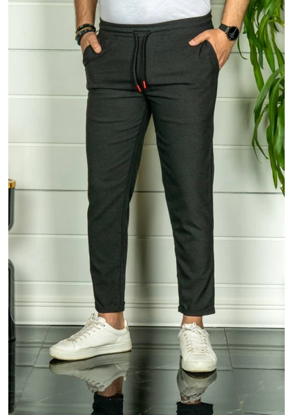 Erkek Antrasit Relaxed Fit Double Paça Jogger Pantolon