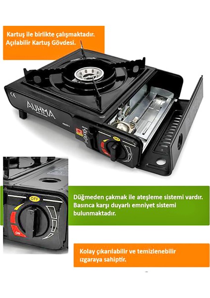 Tekli Portatif Ocak Siyah Agst-1 - 011555