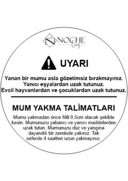 Nocheluz Black Vanilla Kokulu, Çiçek Dekorlu Silindir %100 Vegan Soya Mumu