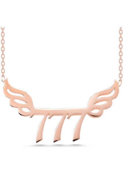 Gümüş Rose 777 Melek Sayısı Kadın Kolye