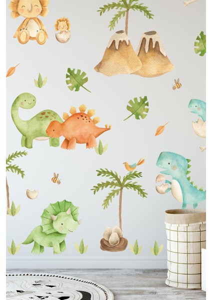 Dinazor Temalı Çocuk Bebek Odası Sticker Seti 74 Parça fiyatları