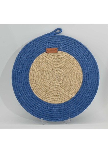 Mavi Jüt Kumaş Hasır Detaylı Supla