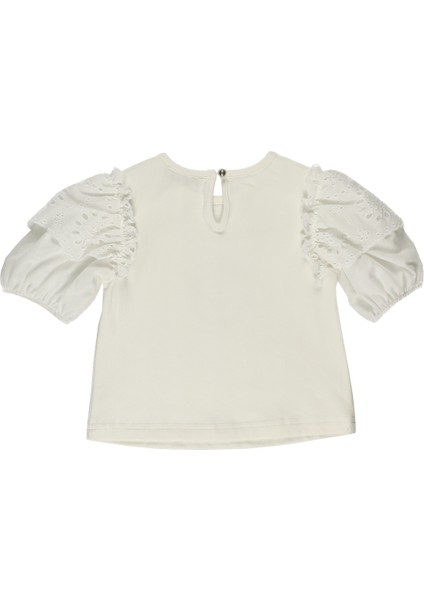 Kız Bebek Kolları Dantel Detaylı T-Shirt