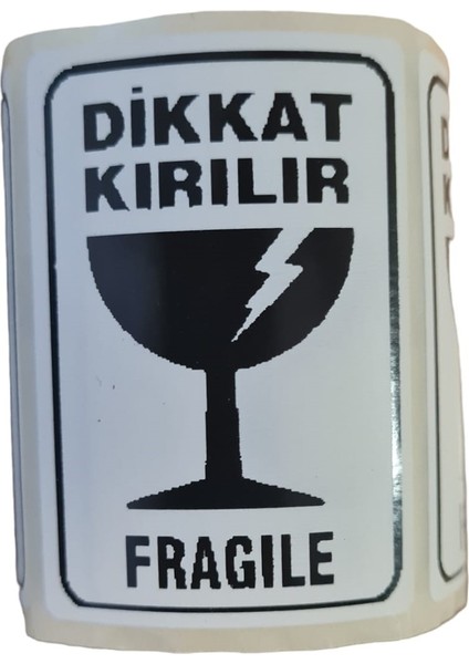 Dikkat Kırılır Etiketi 4cm X 6cm 5000 Adet