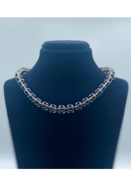 Dumanlı Kuvars Doğal Taş Kolye 8 mm Küre Kesim
