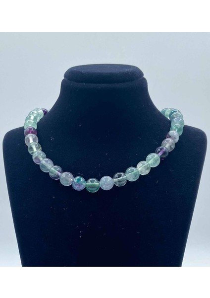 Florit Doğal Taş Kolye 8 mm Küre Kesim