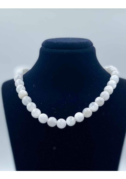 Ay Taşı Aa Kalite Doğal Taş Kolye 8 mm Küre Kesim