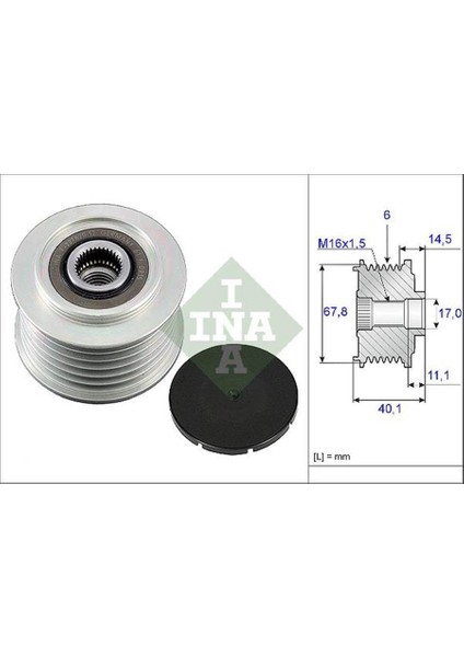 Ina 535005210-ALTERNATÖR Kasnağı Transporter T4-Lt 2.5 Tdı Acv-Auh-Bcq