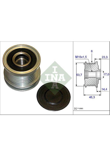 Ina 535020410-ALTERNATÖR Kasnağı Rulmanlı Astra J-Insıgnıa-Zafıra Tourer C 2.0 Cdtı 6 Kanal