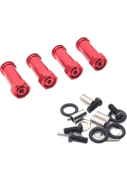 4 Adet Tekerlek Hex Hub Adaptörü Için Wltoys A969 K929 124019 FY01 03 04 05 Paletli Kırmızı (Yurt Dışından)