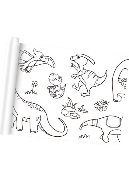 Sanat Kağıt Yapışkan Boyama Eğitim Oyuncak Diy Boyama Kitabı Boyama Dinozor Cennet (Yurt Dışından)